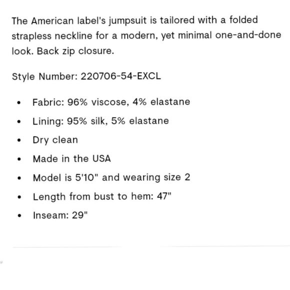 Revolve CUSHNIE et OCHS Strapless Foldover black jumpsuit - Picture 8 of 8